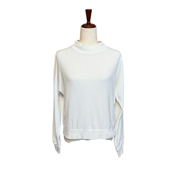 Everlane The Track Mock Neck Cropped Sweatshirt Cotton Size XS #1929 - Picture 2 of 5